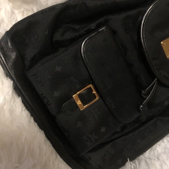 MCM Jacquard Monogram Drawstring Nylon Backpack main image 14